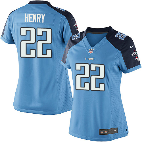 Women's Elite Derrick Henry Nike Jersey Light Blue Home - #22 NFL Tennessee Titans